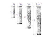 Load image into Gallery viewer, Long Carved Corbel of hardwood For Interior Decoration, Unpainted, Home Wall Embellishments, wood onlays, wood wall art decor