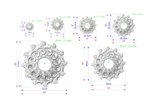 Load image into Gallery viewer, Round Chandelier Applique Rosette Onlay Detailed Acanthus Ornamentation