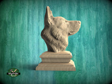 Load image into Gallery viewer, German Shepherd wooden statue, German Shepherd finial bed post, German Shepherd statue of wood, Wooden dog statue cap