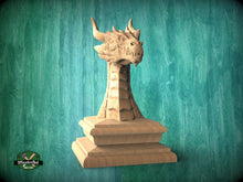 Load image into Gallery viewer, Dragon wooden statue, Dragon finial bed post, Wood dragon figurine, Wooden dragon sculpture