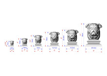 Load image into Gallery viewer, Bulldog Statue made of wood, Bulldog Wooden Finial for Staircase Newel Post, Bulldog finial bed post, Bulldog statue of wood