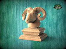 Load image into Gallery viewer, Ram Statue made of wood, Ram Wooden Finial for Staircase Newel Post, Ram finial bed post, Ram statue of wood