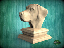 Load image into Gallery viewer, Labrador Statue #2 made of wood, Labrador Wooden Finial for Staircase Newel Post, Labrador finial bed post, Labrador statue of wood