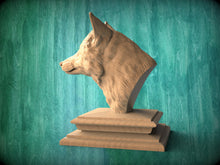 Load image into Gallery viewer, Fox Bust made of wood, Fox Wooden Finial for Staircase Newel Post, Fox finial bed post, Fox statue of wood