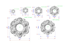 Load image into Gallery viewer, Wooden Сarved Frame with a hole for ceiling chandeliers, Detailed Acanthus Ornamentation