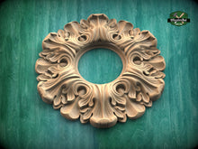 Load image into Gallery viewer, Wooden Сarved Frame with a hole for ceiling chandeliers, Detailed Acanthus Ornamentation