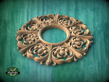 Load image into Gallery viewer, Unique Wooden Frames for Ceiling Chandeliers, Detailed Acanthus Ornamentation