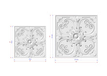 Load image into Gallery viewer, Square Carved Decor for the Coffered Ceiling, Detailed Acanthus Ornamentation, Ceiling decor