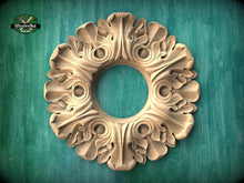 Load image into Gallery viewer, Wooden Сarved Frame with a hole for ceiling chandeliers, Detailed Acanthus Ornamentation