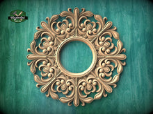 Load image into Gallery viewer, Unique Wooden Frames for Ceiling Chandeliers, Detailed Acanthus Ornamentation