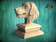 Load image into Gallery viewer, Golden Retriever Statue made of wood, Golden Retriever Wooden Finial for Staircase Newel Post, Labrador finial bed post