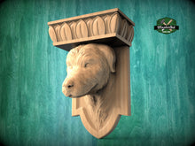 Load image into Gallery viewer, Irish Wolfhound Corbel made of wood, Unpainted, Irish Wolfhound bust Decorative Carved Wooden Corbel, Home Wall Embellishments