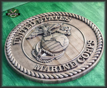 Load image into Gallery viewer, Marine Corps Seal made of wood, Coat of Arms of Marine Corps Seal eco product