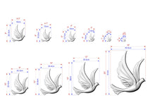 Load image into Gallery viewer, Left Facing Dove Wooden Wall Decor, Unfinished Carved Bird, Wedding Dove, Symbol of Peace and Innocence,Pigeon,Holy Spirit Dove Church