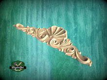 Load image into Gallery viewer, Wooden Shell decor, Wood Carved Applique Onlay, 1pc, Home Wall Embellishments, Furniture Carving