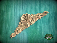 Load image into Gallery viewer, Wooden Shell decor, Wood Carved Applique Onlay, 1pc, Home Wall Embellishments, Furniture Carving
