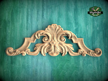 Load image into Gallery viewer, Wooden Shell decor, Wood Carved Applique Onlay, 1pc, Home Wall Embellishments, Furniture Carving
