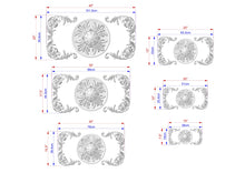 Load image into Gallery viewer, Rococo Style Wooden Carving with Center Medallion for Classic Elegance, 1pc, Unfinished, Home Wall Embellishments, Furniture Wood Onlay
