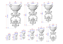 Load image into Gallery viewer, Ornamental Wooden Wall onlay with Acanthus Leaf Design, Carved Wooden Bowl, 1 piece, wood wall art decor