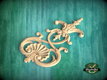Load image into Gallery viewer, French Rococo Wooden Applique for Refined Home Decor, 1pc, Millwork Wood Decorative Shell Applique Moulding, Furniture Carving