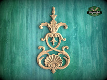 Load image into Gallery viewer, French Rococo Wooden Applique for Refined Home Decor, 1pc, Millwork Wood Decorative Shell Applique Moulding, Furniture Carving