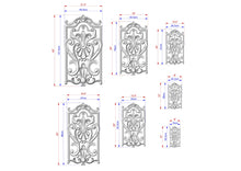 Load image into Gallery viewer, Rectangular Baroque Wooden Panel with Fleur-de-Lis Accent, Carved Wood Onlay, 1pc, Unpainted, Furniture Carving, Wood Onlay