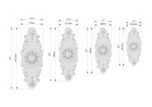 Load image into Gallery viewer, Victorian Style Wooden Onlay with Central Medallion, 1pc, Unfinished, Home Wall Embellishments, Furniture Wood Onlay