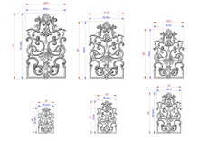 Load image into Gallery viewer, Rococo-Inspired Wooden Carved Onlay with Swirling Foliage, Carved Wood Onlay, 1pc, Unpainted, Furniture Carving, Wood Onlay