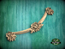Load image into Gallery viewer, Blossom Elegance Wooden Swag, Carved Wood Aiguillette for Fireplace Mantel, 1pc, Home Wall Embellishments, Furniture Carving, Wood Onlay