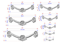 Load image into Gallery viewer, Blossom Elegance Wooden Swag, Carved Wood Aiguillette for Fireplace Mantel, 1pc, Home Wall Embellishments, Furniture Carving, Wood Onlay