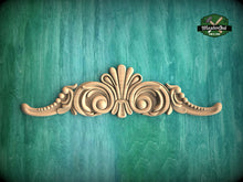 Load image into Gallery viewer, Ornate Wooden Scrollwork Applique for Home Decoration, Unpainted, Wood applique for fireplace surround and mantel