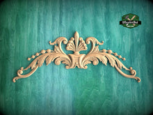 Load image into Gallery viewer, Classic Fleur-de-Lis and Palmette style Wooden Onlay for Elegant Home Decor, Combining styles