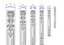 Load image into Gallery viewer, Whispers of Antiquity: A Refined Wooden Pilaster Embellishment, 1 pc, Unfinished, column classic flute ionic, Carved Wood Trim Post Pillars