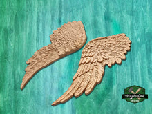 Load image into Gallery viewer, Angelic Wooden Feather Wings Wall Art, 1 pair, decorative wood trim, distressed angel wings