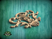 Load image into Gallery viewer, Baroque Inspired Wooden Scrollwork Applique for Classic Interiors, 1 pc, decorative wood trim