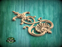 Load image into Gallery viewer, French Rococo Wooden Applique for Refined Home Decor, 1pc, Millwork Wood Decorative Shell Applique Moulding, Furniture Carving