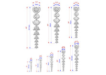 Load image into Gallery viewer, Vertical Wooden Garland Applique with Cascading Fleur-de-Lis , Interior Decor Appliques, Unfinished, 1pc, Furniture Carving, Wood Onlay