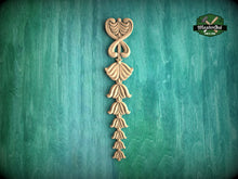 Load image into Gallery viewer, Vertical Wooden Garland Applique with Cascading Fleur-de-Lis , Interior Decor Appliques, Unfinished, 1pc, Furniture Carving, Wood Onlay