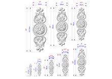 Load image into Gallery viewer, Classic Wooden Rosette Applique with Scrollwork Accents, Home Wall Embellishments, Furniture Carving, Wood Onlay, 1pc, Unfinished