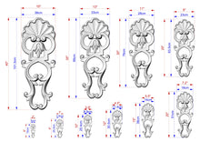 Load image into Gallery viewer, Classic Shell and Scroll Wooden Applique, Furniture Carving, Wood Onlay, 1pc, Unpainted