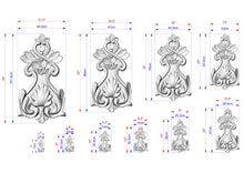 Load image into Gallery viewer, Floral Bouquet Wood Carving Onlay with Decorative Elements, 1pc, Unpainted, Home Wall Embellishments, Furniture Carving, Wood Onlay