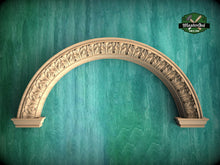 Load image into Gallery viewer, Floral Elegance Carved Arch, 1pc, Unpainted, Home Wall Embellishments, Furniture Carving, Wood Onlay