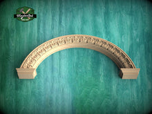 Load image into Gallery viewer, Floral Elegance Carved Arch, 1pc, Unpainted, Home Wall Embellishments, Furniture Carving, Wood Onlay