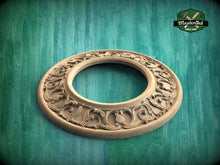 Load image into Gallery viewer, Elegant Wooden Carved Circular Frame - Chandelier Ceiling Mount, 1 pc, Unpainted, ceiling carved rosettes