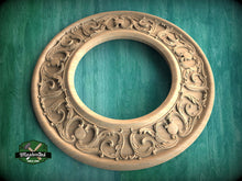 Load image into Gallery viewer, Elegant Wooden Carved Circular Frame - Chandelier Ceiling Mount, 1 pc, Unpainted, ceiling carved rosettes