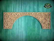 Load image into Gallery viewer, Baroque Elegance: Ornate Wooden Arch Frieze, 1pc, Home Wall Decoration, Furniture Carving, Wood Trim