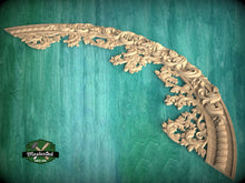 Load image into Gallery viewer, Regal Rhapsody: Carved Wooden Arch Appliqué, 1pc, Unpainted, Home Wall Embellishments, Furniture Carving, Wood Onlay