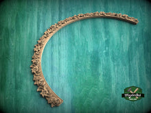 Load image into Gallery viewer, Blossoming Arch: Floral Wood Carving, 1pc, Unpainted, Home Wall Embellishments, Furniture Carving, Wood Onlay