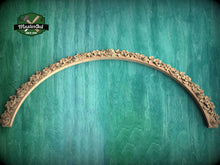 Load image into Gallery viewer, Blossoming Arch: Floral Wood Carving, 1pc, Unpainted, Home Wall Embellishments, Furniture Carving, Wood Onlay