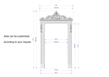 Load image into Gallery viewer, Regal Portal: Ornate Carved Wooden Door Frame, 1pc, Unpainted, Carved Door Casing Trim, Door Interior or Room Pass Through, Fireplace Mantel